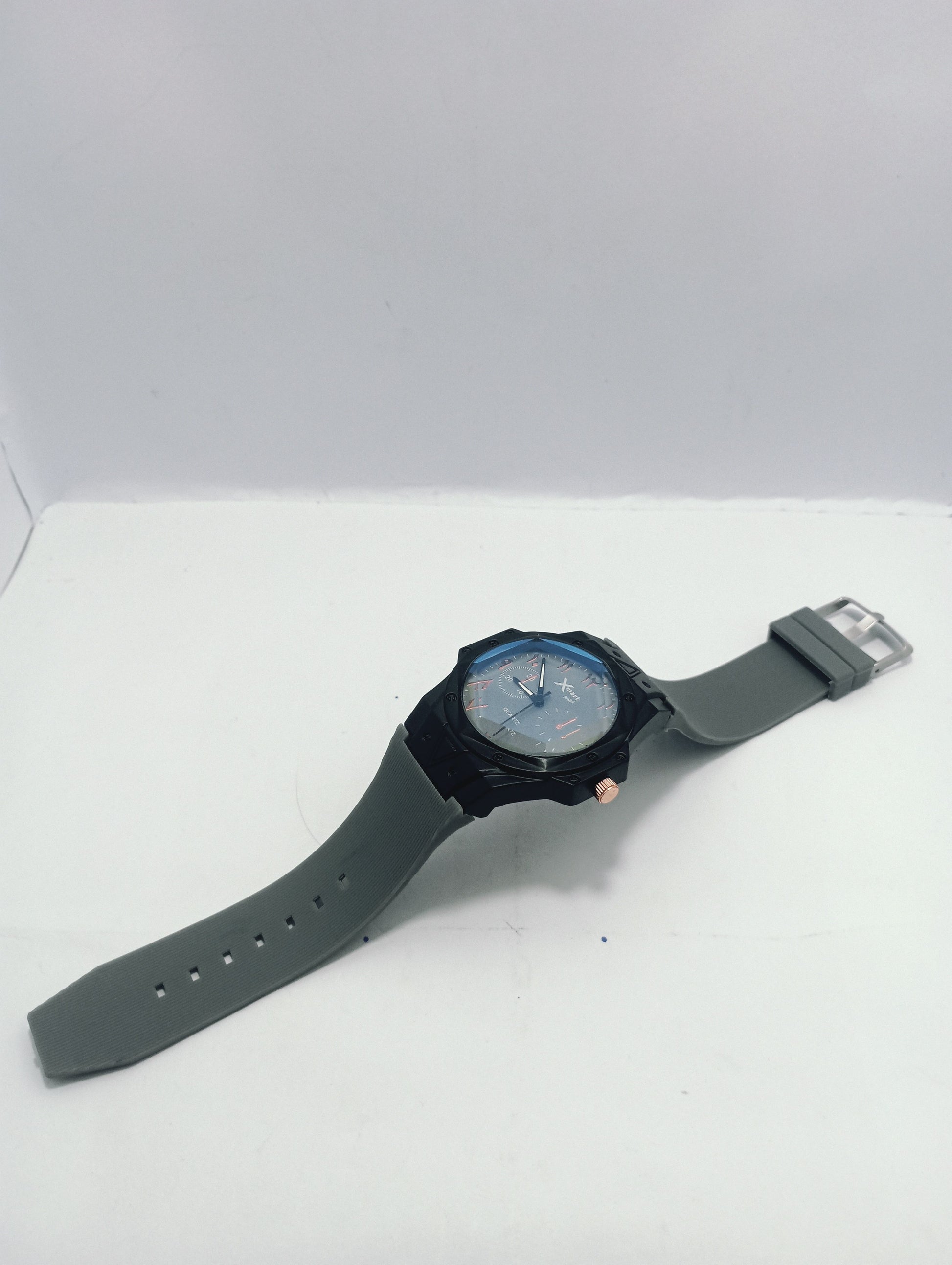 silicon strap watch with white background